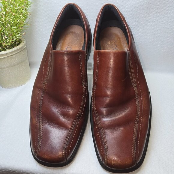 MENS ECCO HELSINKI SLIP ON LOAFER, COGNAC COLOR , EURO SIZE 44, US SIZE 10 - Picture 7 of 9